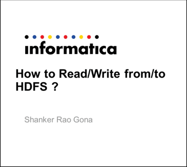 How To Read Write from to HDFS 