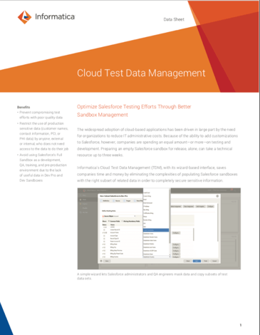 Cloud Test Data Management | Datasheet