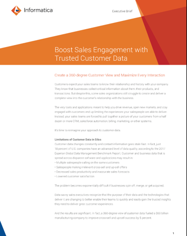 Boost Sales Engagement with Trusted Customer Data | Datasheet