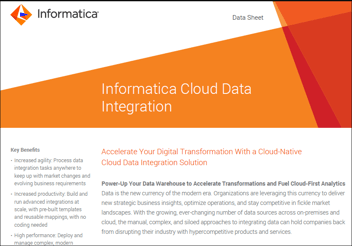 Informatica Intelligent Cloud Services (IICS) : Informatica Cloud Data Integration